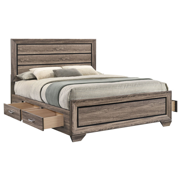 Queen Storage Bed With Underbed Drawers - Brown