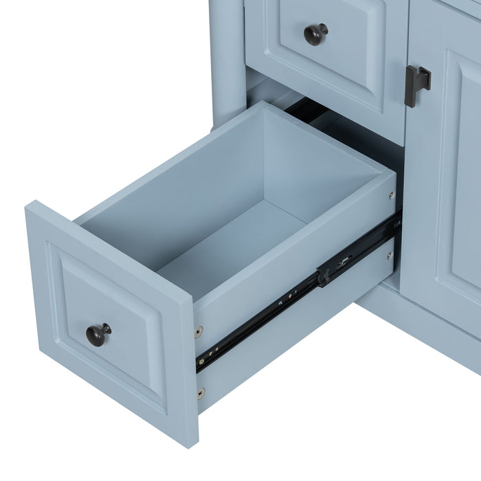 Modern Bathroom Vanity With Sink, Freestanding Cabinet With Flip Drawer & Adjustable Shelf