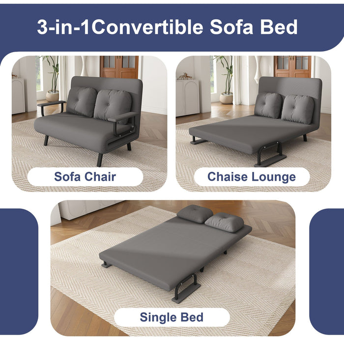 5 In 1 Convertible Sofa Bed For 2 With Adjustable Backrest