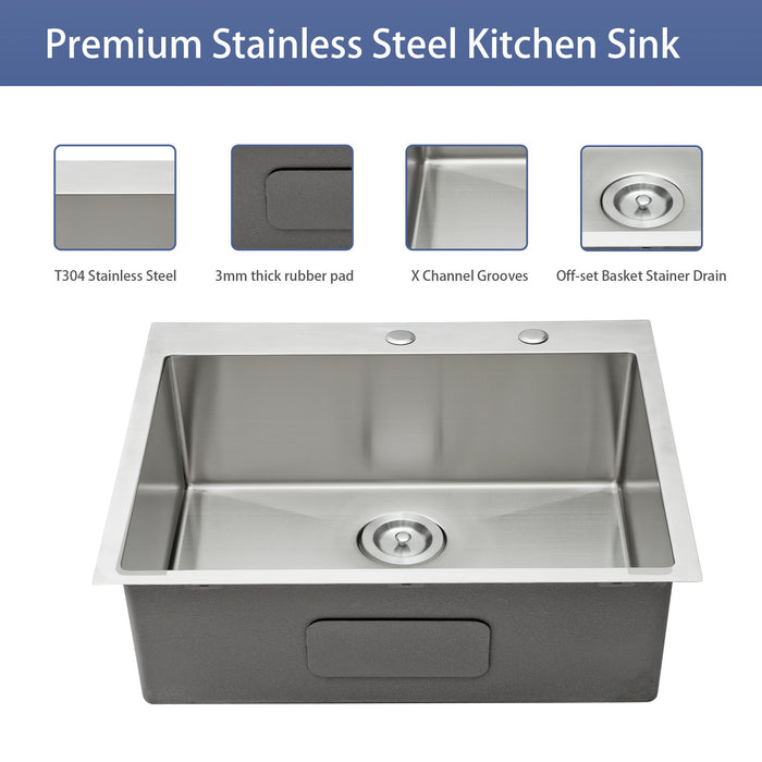Topmount Stainless Steel Kitchen Sink