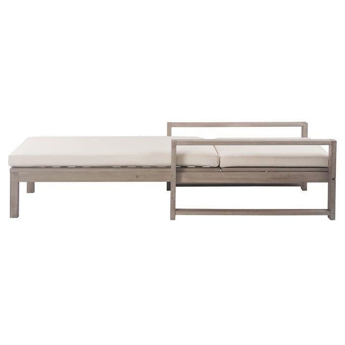 Outdoor Lounge Chairs, 5 Position Chaise Lounge With Adjustable Backrest (Set of 2) - Gray