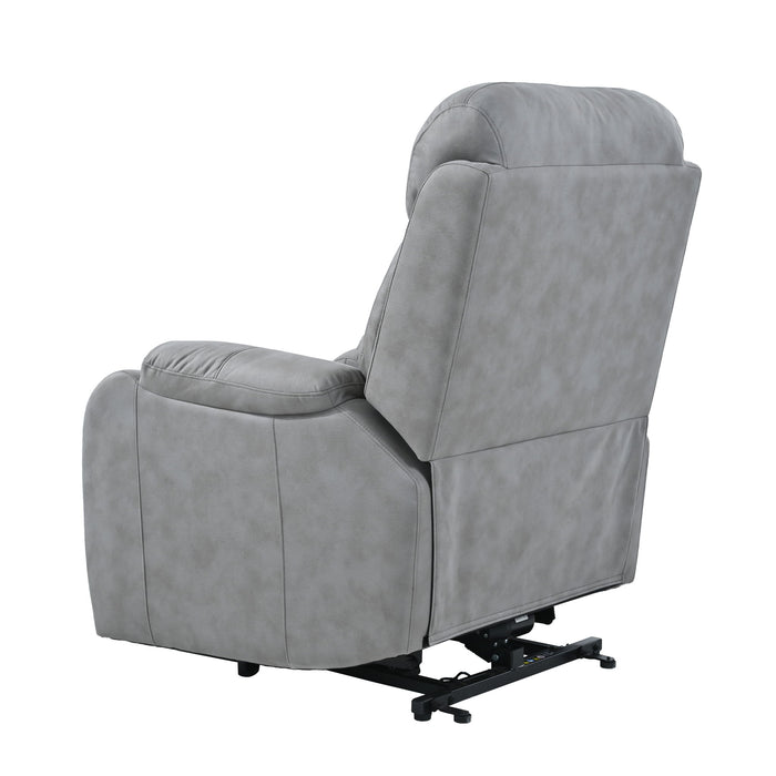Electric Power Lift Recliner Chair, Fabric Recliner Chair, Home Theater Seating, Living Room Chair, Side Pocket, Remote Control - Light Gray