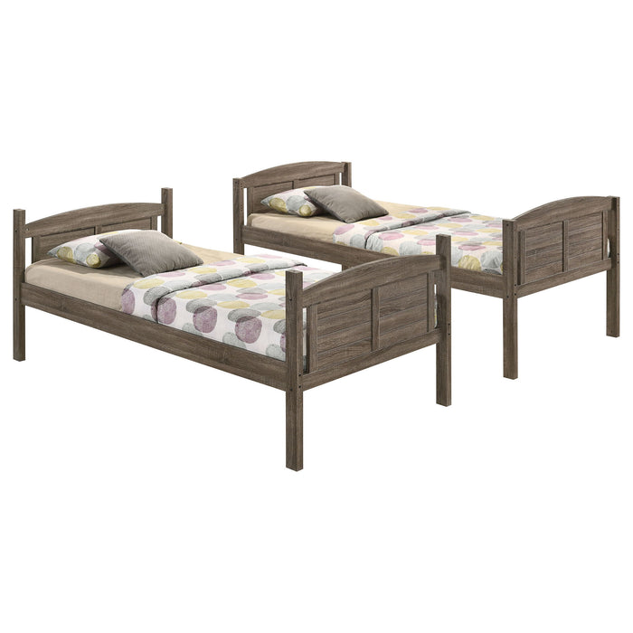 Shasta - Twin Over Twin Bunk Bed With 2 Twin Mattresses - Brown