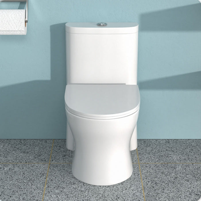 1 Piece Toilet For Bathroom, Dual Flush 1.22/1.6 Gpf, Soft Closing Seat - White