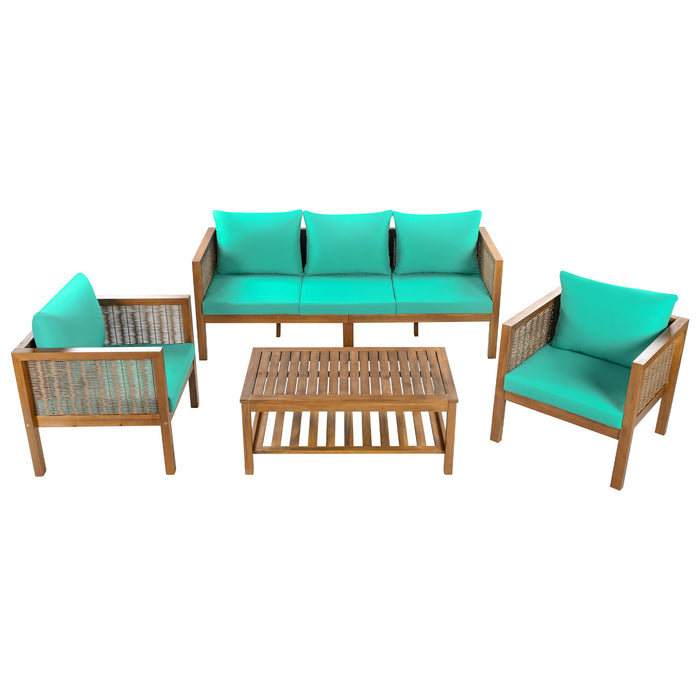 Patio Set Outdoor With Coffee Table And Cushions