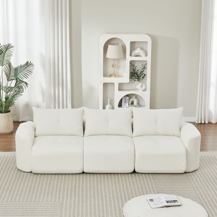 3 Seater With Thickened Armrests Sofa For Living Room