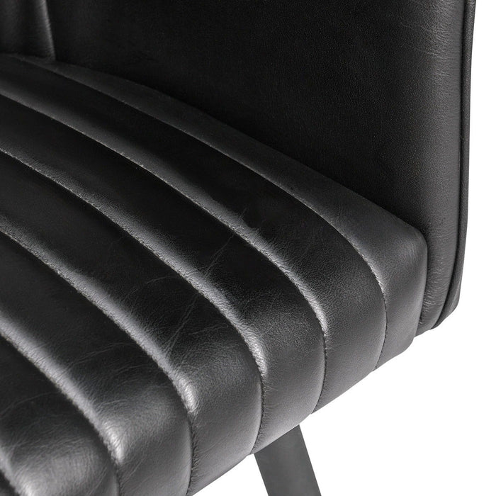 Leon - Leather Dining Chair - Midnight Raven