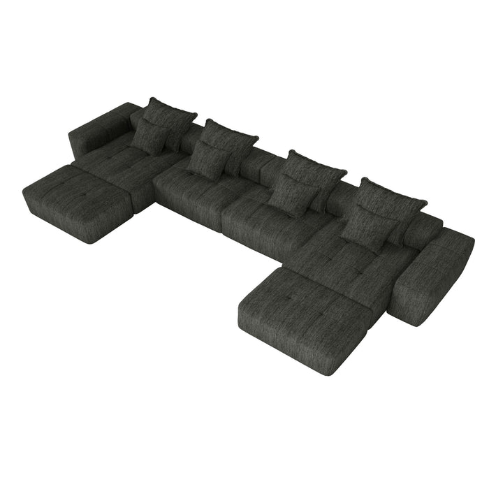 Modern Oversized Diy Combination, Modular Sectional Sofa With Pillows