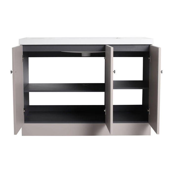 Contemporary Freestanding Bathroom Vanity With Resin Sink & Soft-Close Cabinet Doors