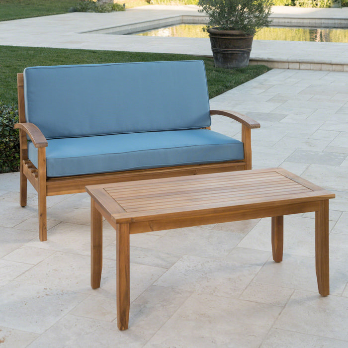 Outdoor Chat Set With Coffee Table And Loveseat