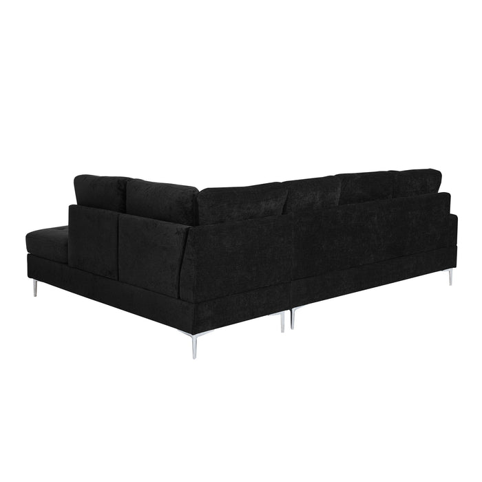 L-Shaped Sectional Sofa With Chaise And Storage Ottoman, Includes 2 Pillows