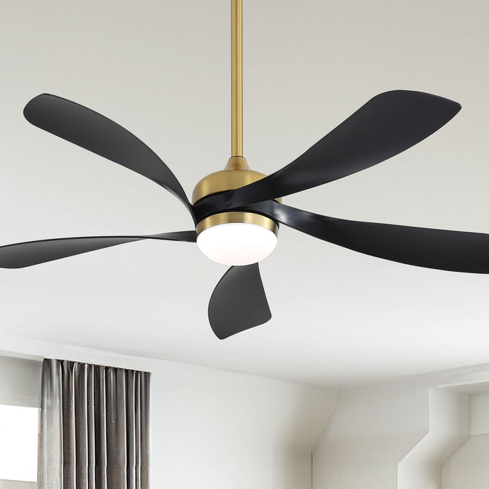 52" Indoor Ceiling Fan With 3 Color Dimmable LED Light Blades, Reversible DC Motor, Remote Control