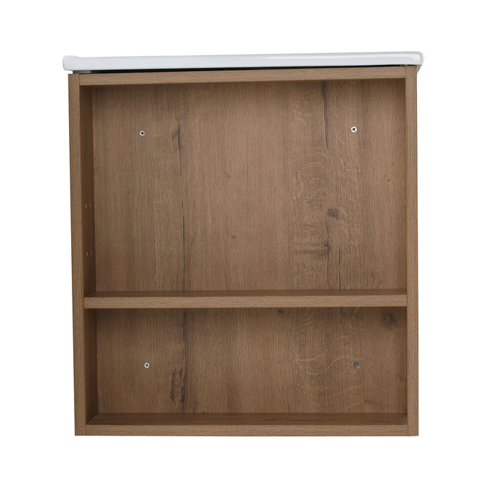 Wall Mounted Bathroom Vanity With Basin And Adjustable Open Shelf