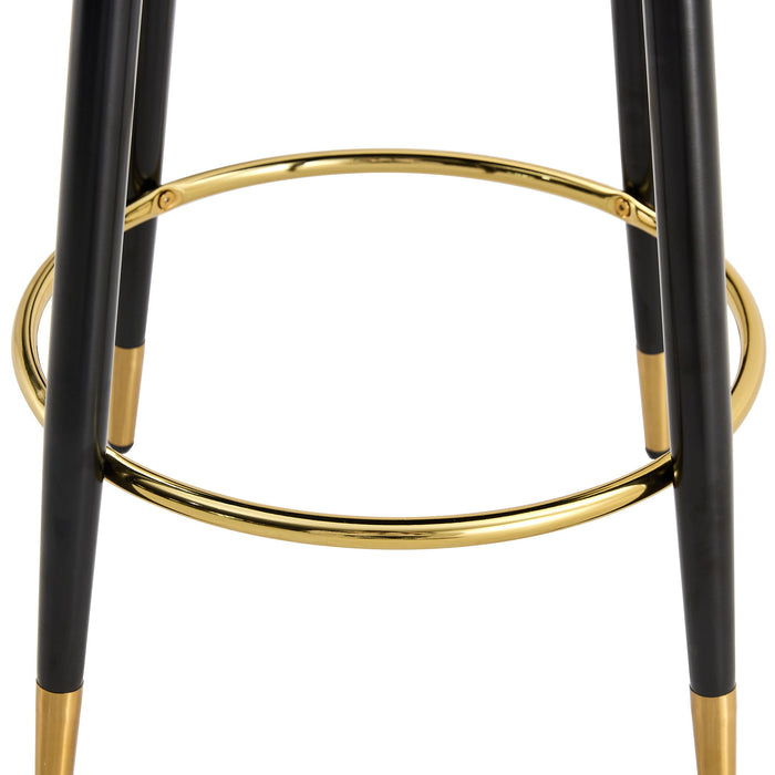 Modern Upholstered 360° Rotatable Bar Chair With Metal Legs For Dining Room (Set of 2)