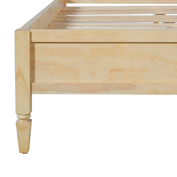 Classic Platform Bed Frame With Panel Headboard