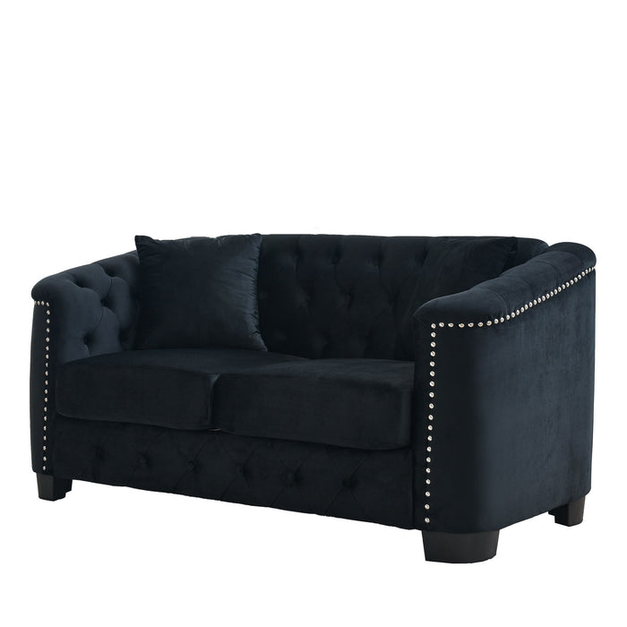 Modern Chesterfield Sofa With Tufted Backrest For Living Room