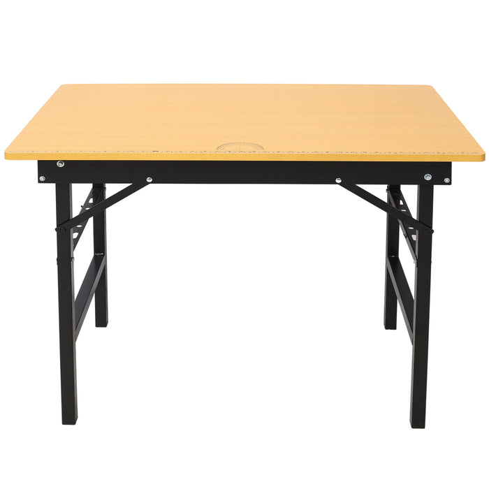 Portable Folding Work Table With Measuring Tape And Angle Finder Steel - Black
