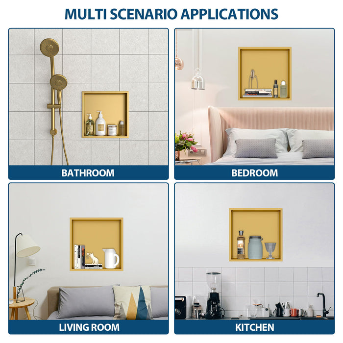 Stainless Steel Shower Niche With Seamless Design For Bathroom Storage