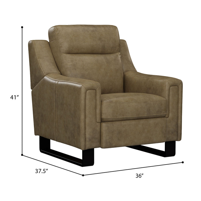 Teagan - Dual Power Recliner Leather - Barrel Brown
