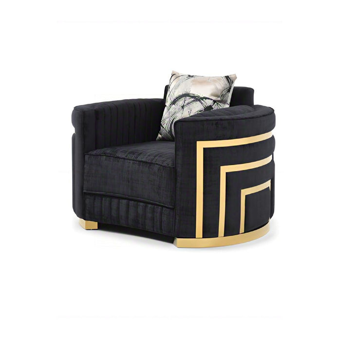 Soledad - Chair Upholstered With Hued Accents - Black