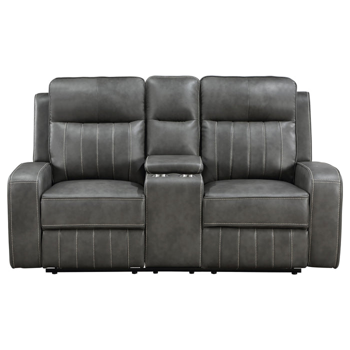 Forrest - Motion Reclining Loveseat With Console - Gray