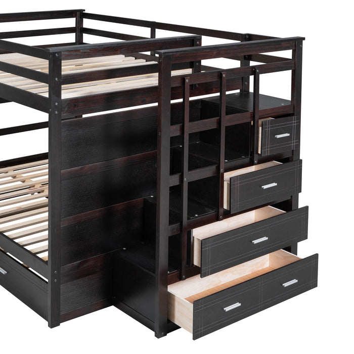 Bunk Bed With Twin Size Trundle And Staircase