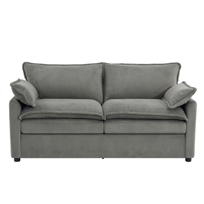 Modern Loveseat Sofa, Upholstered Couch With Side Storage Pockets