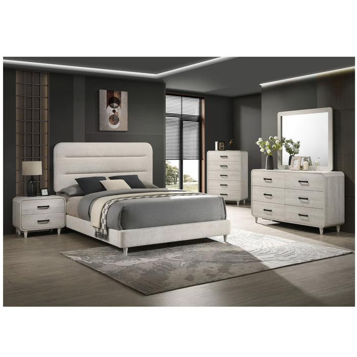 Upholstered Panel Bed, Sleek Lines