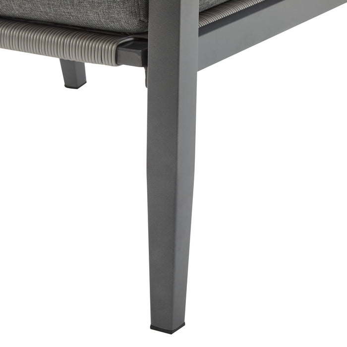 Modern Lounge Chair With Rope Accents And Cushions