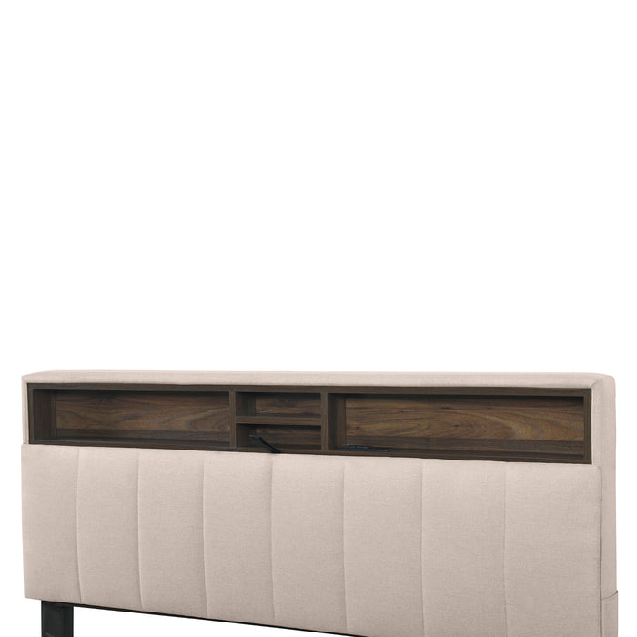 Upholstered Platform Bed With Storage Headboard, Trundle & 2 Drawers And A Set Of Sockets & USB Ports