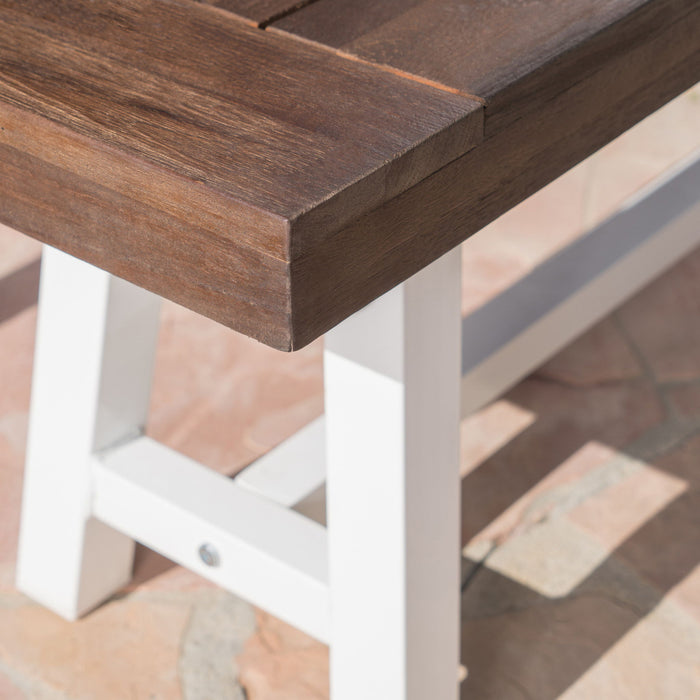 Tranquilizer - Outdoor Acacia Wood Bench With Slat Panel Design