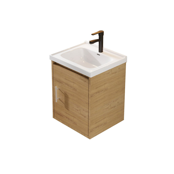 Floating Bathroom Vanity Combo, Wall Mounted Cabinet With Sink & Soft Close Doors For Small Bathrooms