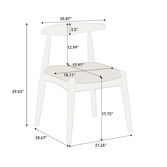 Dining Chairs With Ergonomic Backrest (Set of 2)