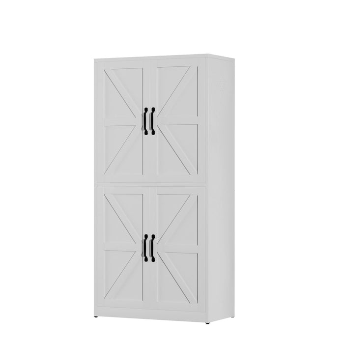 Kitchen Pantry Cabinet With Adjustable Shelves, Heavy Duty Storage - White