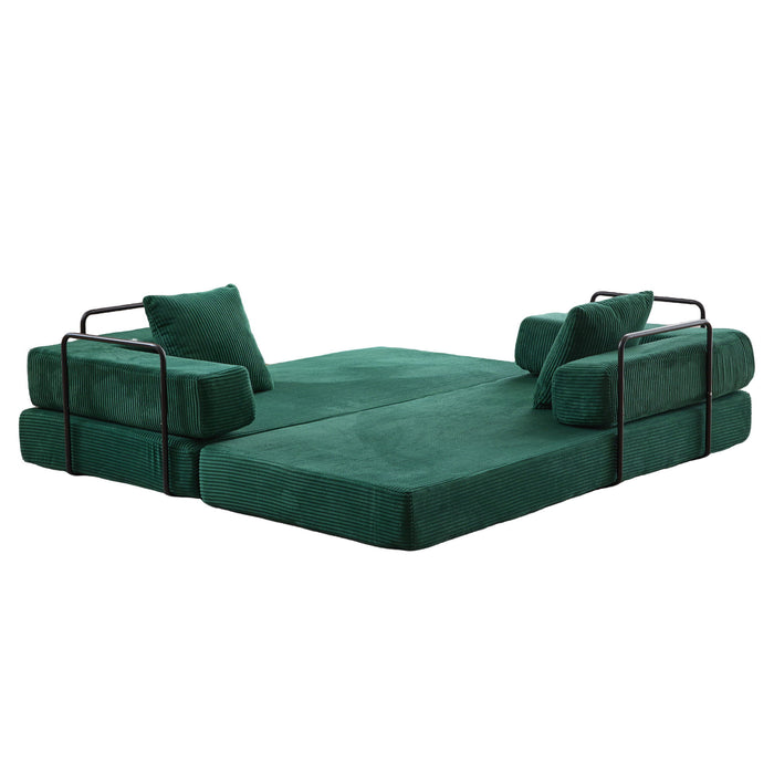 Floor Couch, Convertible Floor Sofa Bed With Pillow Back Support Armrest