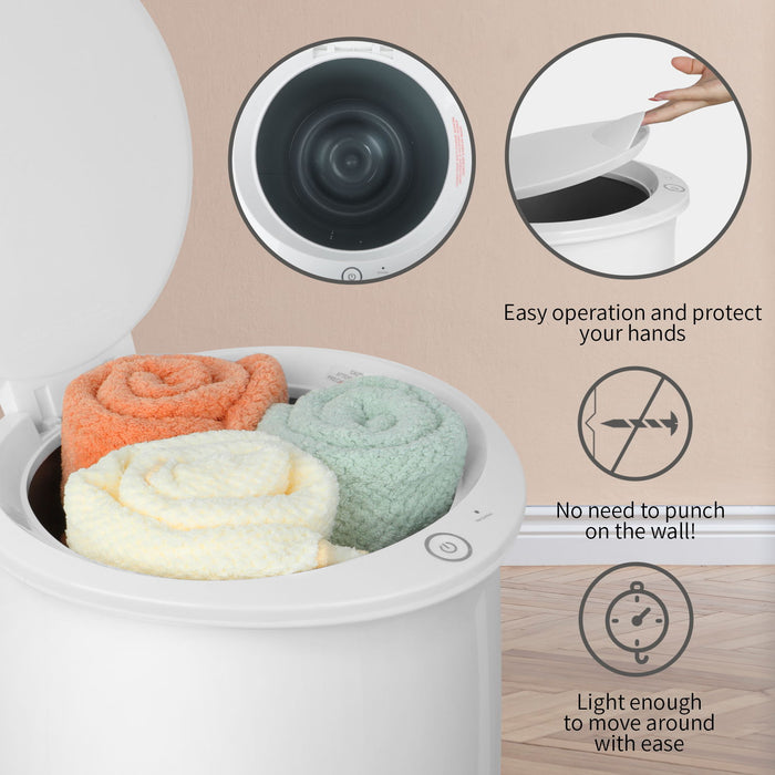 Luxury Bucket Towel Warmers, Large Towel Warmers For The Bathroom, Fits Up To 2 Oversized Towels - White