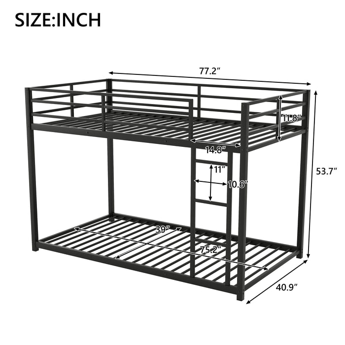 Metal Bunk Bed, Low Bunk Bed With Ladder