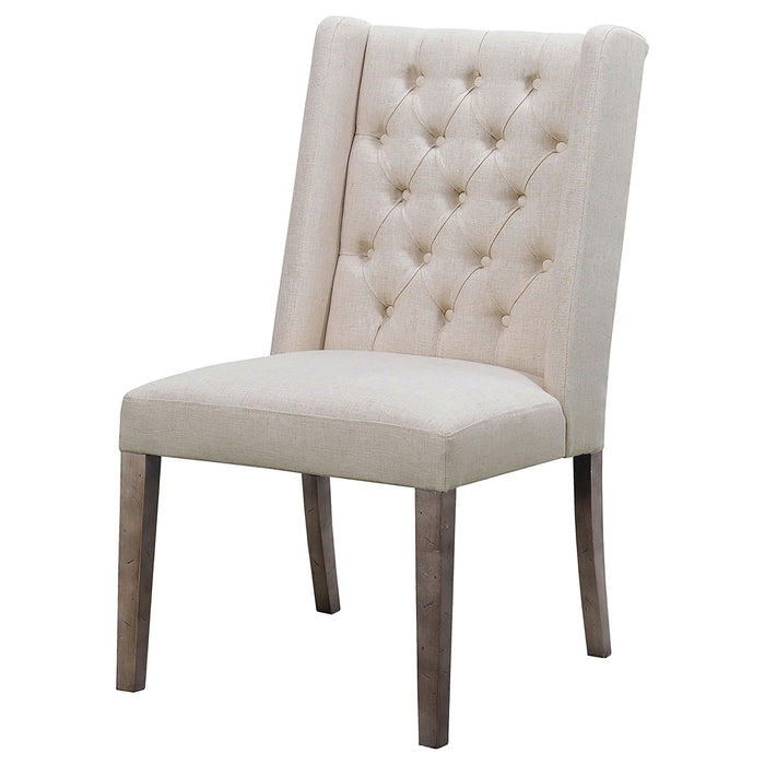 Lily - Upholstered Dining Side Chair (Set of 2) - Beige / Brown