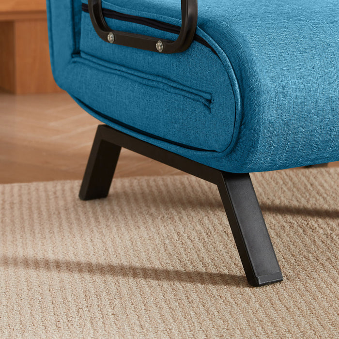 Convertible 5 In 1 Folding Chair Bed With Adjustable Backrest & Pillow Linen