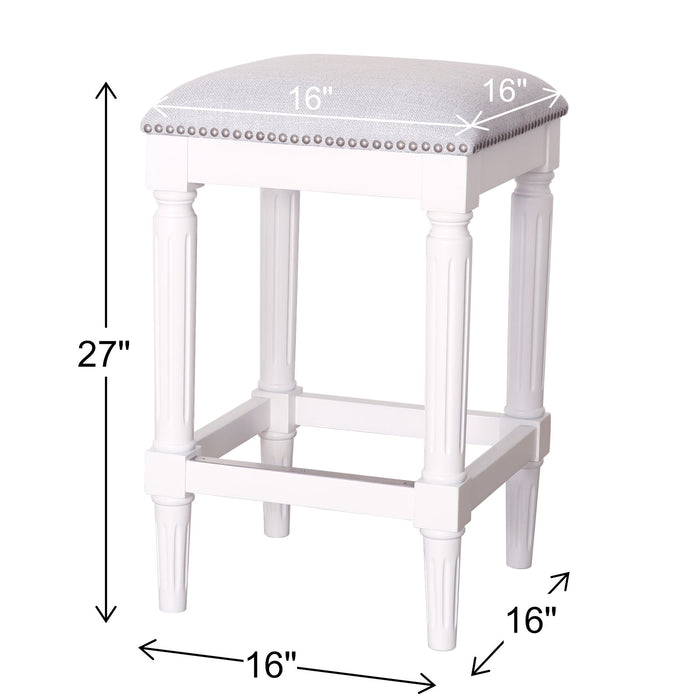 Square Stool With Upholstered Seat