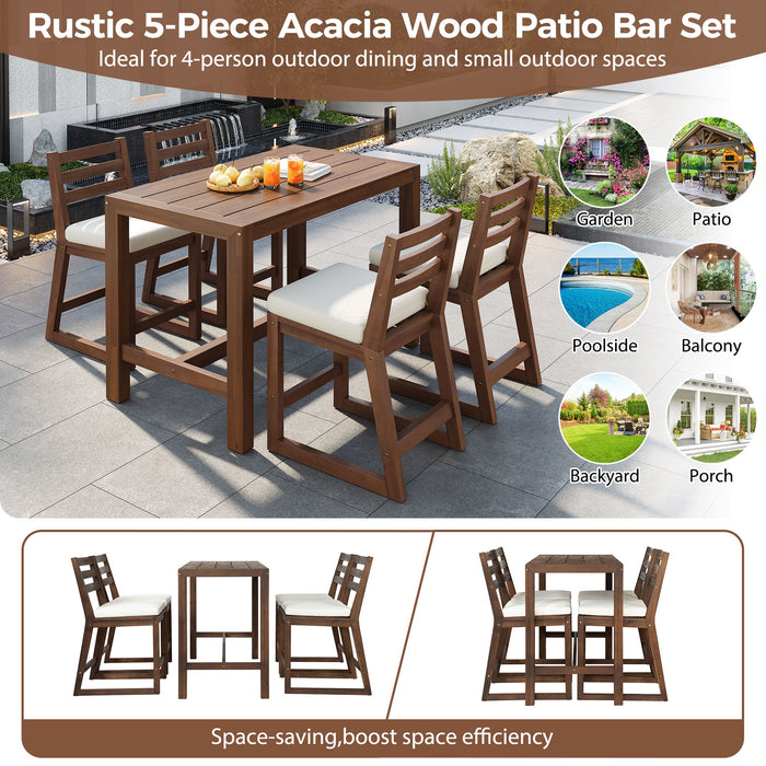 Patio Bar Set With Ergonomic Chairs