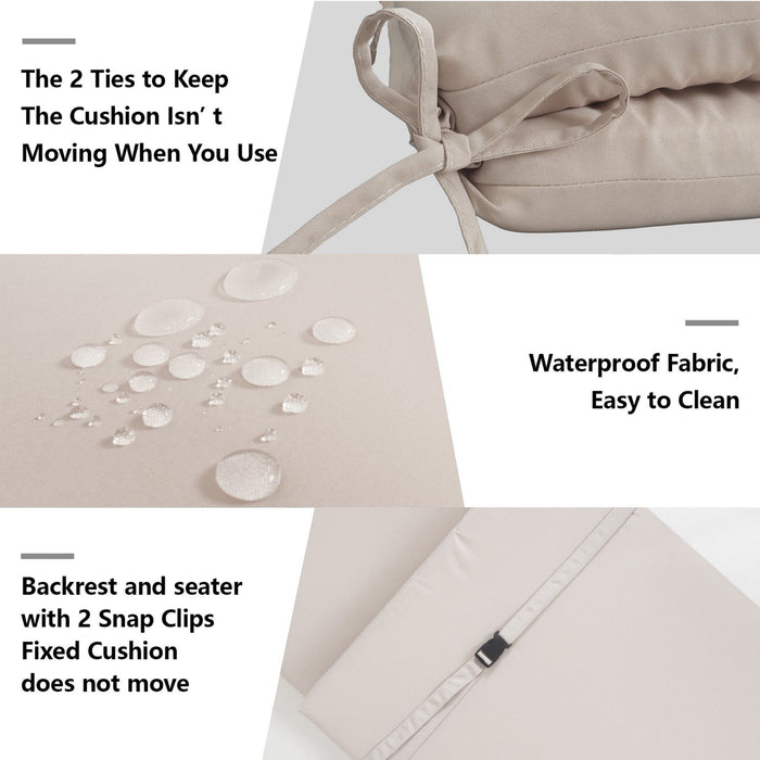 2 Piece Outdoor Chaise Lounge Cushion Set, Replacement Cushions For Patio Furniture