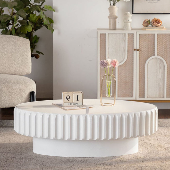 Fluted Storage Table With Lift Off Lid