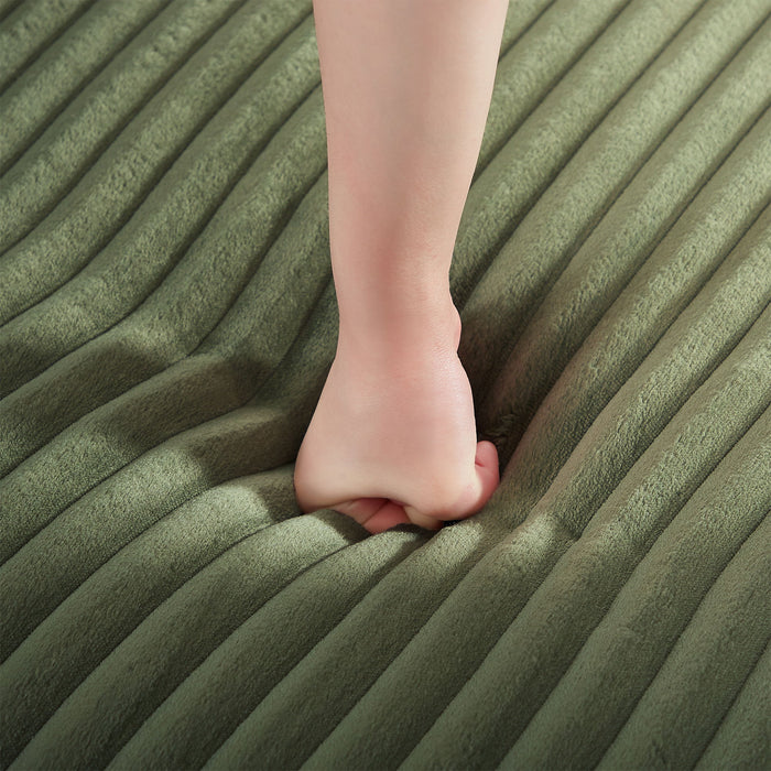 Upholstered U-Shaped Sectional Sofa With Movable Ottoman And Side Storage Pockets