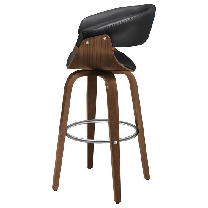 Swivel Bar Stool Elegant Design With Upholstery - Walnut