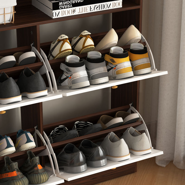 Modern Freestanding Shoe Storage Cabinet With 4 Flip Drawers