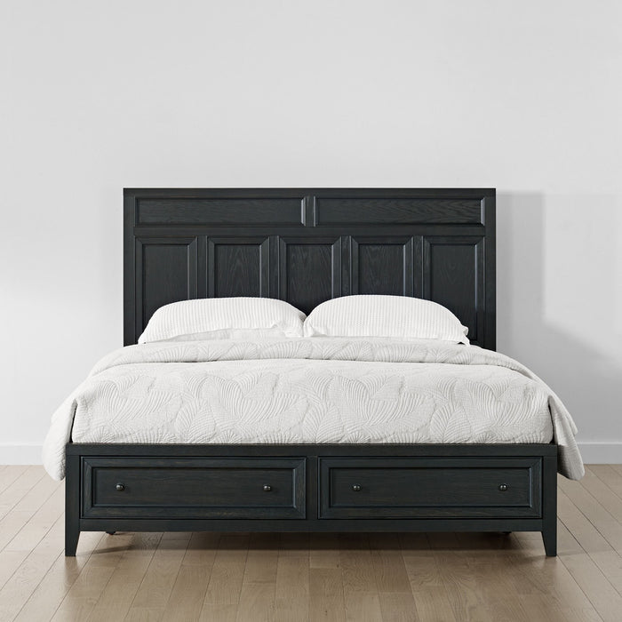 Storage Bed With Panel Headboard And Spacious Footboard Drawers