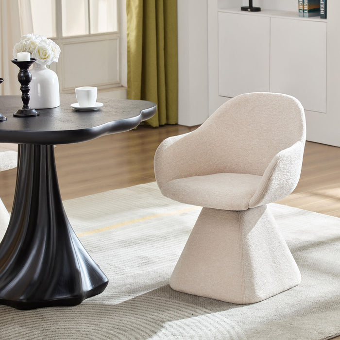 180° Rotating Accent Chair For Living Room - Beige