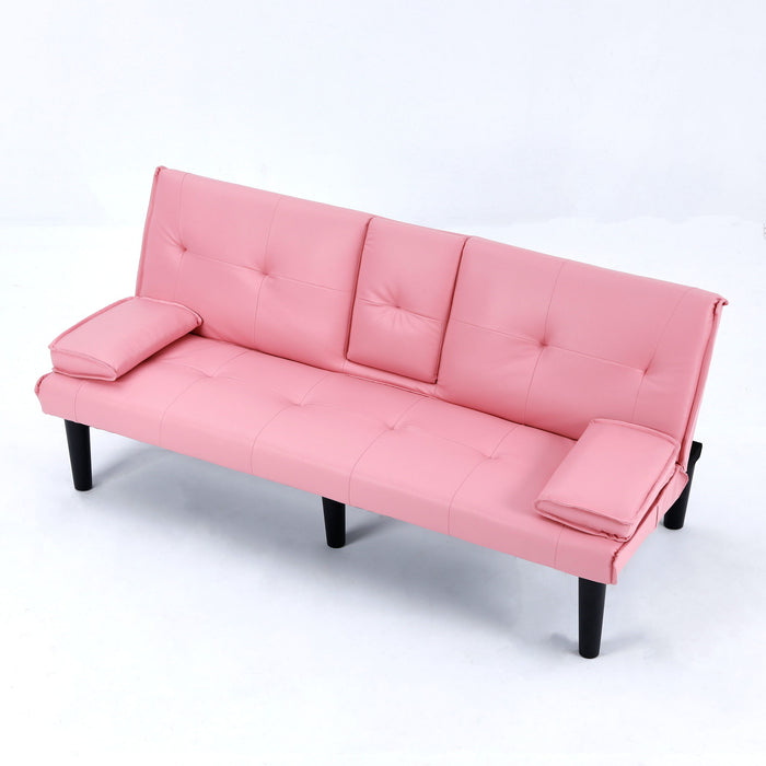 Sofa Bed With Foldable Design And Cup Holder