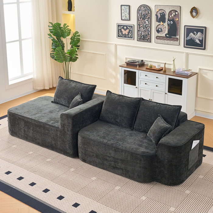 L-Shaped Sectional Sofa Couch With Chaise, Extra Deep Seats